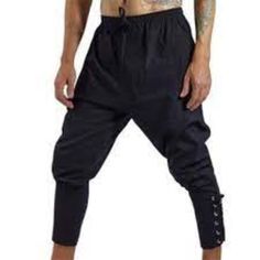 Heydhsdc. Men Medieval Trousers Pirate Pants Lace-Up Bandage Pants Halloween Vintage Loose Woven Cotton Joggers New With Tags Size 2xl Leg Bandage, Pirate Pants, Costume Pirate, Pirate Cosplay, Beer Girl, Pirate Costume, Custom Size Dresses, Mens Pants Fashion, Pantalon Large