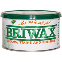 a can of briwax on a white background