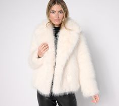 Add a luxe look to your outerwear game with this Sofia Swish faux fur jacket. This double-breasted beauty boasts a notch collar, two fleece-lined pockets, and a sleek satin lining, perfect for adding a touch of glamour to any outfit. From Donna Salyers Fabulous Furs. Mally Beauty, Adaptive Clothing, Fabulous Furs, Notch Collar, Faux Fur Jacket, Faux Fur Coat, Fur Jacket, Double Breasted, Sofia