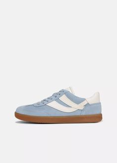 Oasis Leather and Suede Sneaker in Sneakers | Vince Timeless Sneakers, Vince Sneakers, Timeless Shoes, Leather Accents, Suede Sneakers, Leather Sneakers, Smooth Leather, Denim Women, Suede Leather