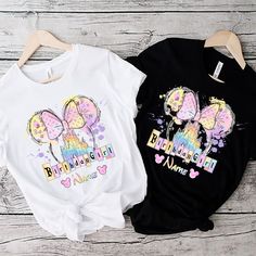 1st Birthday Disney Outfit, Walt Disney Birthday Shirt, Birthday Girl Disney Shirt, Watercolor Disney Castle, Girls Disney Shirts, 5th Birthday Girls, Disney Birthday Shirt, Disney Tee Shirts, Disneyland Birthday