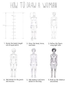 how to draw a woman in different poses