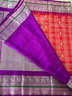 Look stunning in this classic Venkatagiri Saree, exquisitely crafted in pure silk. This special design is handloomed with traditional dual shade weavings, perfect for special occasions and parties. It's sure to be a showstopper. blouse size 38-42 Festive Handloom Pre-draped Saree For Puja, Purple Handloom Pre-draped Saree For Puja, Festive Pre-draped Saree With Weaving Work, Paithani Silk Pre-draped Saree With Traditional Patterns, Purple Handloom Pre-draped Saree For Diwali, Traditional Purple Pre-draped Saree For Puja, Cotton Silk Saree For Puja And Festivals, Purple Cotton Silk Saree With Cutdana, Katan Silk Pre-draped Saree For Puja And Diwali