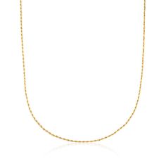 PRICES MAY VARY. 14KT YELLOW GOLD — 2mm 14kt yellow gold rope-chain necklace. Polished finish. 16 in. long. 2mm wide. 1.6 grams. Lobster clasp. IDEAL FOR EVERYDAY WEAR — With its essential design, this rope-chain necklace wears well whether you’re running errands, in the office or out with the girls. ROSS-SIMONS QUALITY — Treat yourself to the luxury of Ross-Simons fine jewelry. Whether your selection is made of 14kt gold, 18kt gold or gorgeous sterling silver, our jewelry always makes a lasting Gold Necklace Chain, Jewelry Presentation, Byzantine Necklace, Extraordinary Jewelry, Gifts For Your Sister, Gold Rope Chains, Rope Chain Necklace, Unique Gifts For Women, Gold Necklace Women