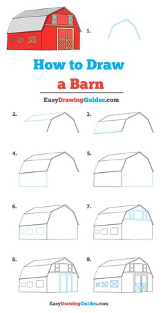 how to draw a barn for kids with easy step by step instructions on how to draw a