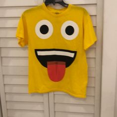 Emoji Boys Shirts Size Xxl 18 Playful Yellow Top With Cartoon Print, Funny Yellow Pre-shrunk T-shirt, Yellow Funny Print T-shirt, Yellow T-shirt With Funny Print, Yellow Crew Neck T-shirt With Cartoon Print, Playful Yellow Crew Neck Top, Fun Yellow Crew Neck Shirt, Funny Yellow Short Sleeve Tops, Fun Yellow Tops With Funny Print