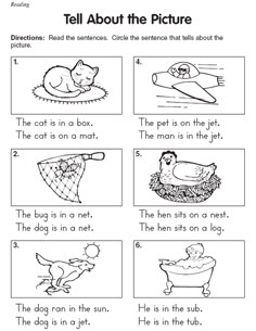 the worksheet for telling children how to tell about pictures in their own words