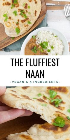 the flufffest nann vegan and 5 ingredients are shown in this collage