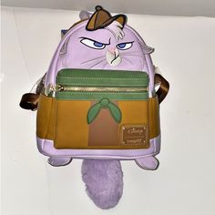 New With Tags. Loungefly Disney The Emperor's New Groove Yzma The Cat In Scout Uniform Mini Backpack Yzma Is Here To Bring Some Squeakin' Squeaker Squeak Style To Your Outfits As This Loungefly Mini Backpack! Appearing In Her Adorable Cat Form, The Disney Villain From The Emperor's New Groove Is Featured In Her Scout Uniform, With Her Tail, Hat, Ears, Feet And Scout Scarf Appearing As Figural Details. Ready To Accompany Kronk On His Scout Troop's Adventures And Help Carry All Of Your Daily Essen Disney Purple Travel Backpack, Disney Purple Backpack, Purple Disney Backpack, Purple Backpack For Disney Trips, Emperors New Groove Yzma, Emperor's New Groove, Scout Uniform, The Emperor's New Groove, Disney Pixar Up