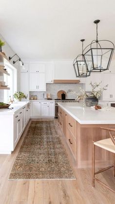 the kitchen is clean and ready to be used as a dining room or family room