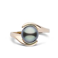 Embrace Collection Tahitian Pearl Ring Pearl Ring Design, Black Pearl Jewelry, Tahitian Pearls Jewelry, Tahitian Pearl Ring, Black Pearl Ring, Cute Engagement Rings, Pearl Jewelry Design, Gold Color Ring, Tahitian Black Pearls