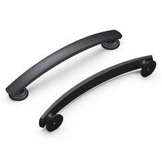 two black handles on a white background