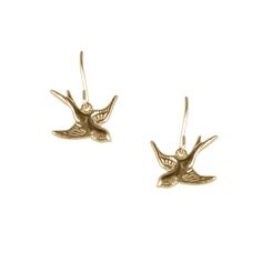 Small Swallow Earrings - Rebekah Brooks Jewelry Swallow Earrings, Little Earrings, Paper Jewelry, Jewelry Pins, Little Birds, Coming Home, Buying Jewelry, Antique Items, Victorian Era