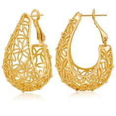 PRICES MAY VARY. Elevate your style with these distinctive gold hollow-out texture flower teardrop chunky hoops. Their intricate floral design sets them apart, adding a touch of elegance to any outfit. THE thick gold hoops size is 1.1*1.5 in, weight is 0.2oz/pc These vintage gold earrings boast a classic gold finish that effortlessly complements various ensembles. Whether you're dressing up for a special occasion or adding flair to your daily look, these earrings are the perfect choice. Designed Teardrop Hoop Earrings, Thick Gold Hoops, Filigree Hoop Earrings, Vintage Gold Earrings, Chunky Hoop Earrings, Classic Gold, Christmas Earrings, Earrings Vintage, Gold Hoops