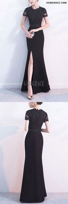 10% off now|Free shipping world-wide. Formal Long Black Evening Dress Split Front With Short Sleeves at GemGrace. Click to learn our pro custom-made service for wedding dress, formal dress. View #EveningDresses for more ideas. Short Sleeve Evening Dress For Cocktail Prom, Short Sleeve Cocktail Evening Dress For Prom, Short Sleeve Evening Dress For Cocktail And Prom Season, Black Short Sleeve Prom Dress, Black Short Sleeve Dress For Prom Season, Black Short Sleeve Dress For Prom, Short Sleeve Black Evening Dress For Banquet, Black Short Sleeve Evening Dress For Banquet, Black Short Sleeve Prom Evening Dress