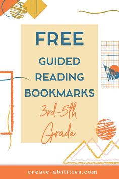 the free guided reading bookmarks for 3rd - 5th grade students are featured in this graphic