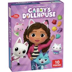 Gabby's Dollhouse Fruit Flavored Snacks feature tasty treats shaped like your favorite Gabby's Dollhouse characters for maximum fun. Packaged for on-the-go convenience and portability, these fruit flavored snacks are a treat the whole family can enjoy. These packaged snack bags are the perfect treat to include in a packed school lunch box or keep on hand for a moments notice. You've finally found the perfect after-school snack that's a win for you and your kids. Gabby's Dollhouse Fruit Flavored Gabbys Dollhouse Food, Gabby Dollhouse Party Favors, Dorthy Costume, Paper Squishes, Gabby Party, House Shapes, Weird Snacks, Fruity Snacks, Gabby Dollhouse