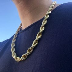 Mens hip hop chain, 24" rope necklace, gold finish, lobster claw clasp, nice weight at 130 grams. Mens Rope Chain, Hip Hop Chains, Choker Chain, Gold Rope Chains, Rope Chain Necklace, Hip Hop Jewelry, Rope Necklace, Mens Gold, Chain Choker