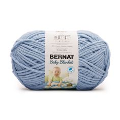 bernat baby blanket yarn in light blue