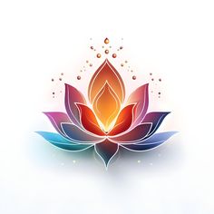 a colorful lotus flower on a white background