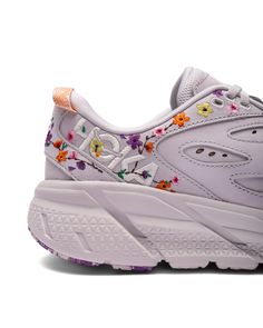 A fresh spin on the coveted Clifton L, this spring-ready update unleashes pops of floral embroidery for a whimsical take on classic HOKA heritage. Combining our signature cushioning and geometry for an incredibly lightweight ride, the Vibrant Bloom Clifton L features a premium nubuck upper, perforated panels, airy EVA footbed, and marbled outsole. Hoka Shoes Woman, Thrift Manifest, Scrub Shoes, Nimbus Cloud, Nursing Scrubs, Comme Des Garcons Black, Hoka Shoes, Play Comme Des Garcons, Pretty Shoes Sneakers