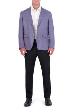 A lavender hue revamps the classic design of a stretch-enhanced sport coat framed by notched lapels that effortlessly transition from the office to happy hour. Two-button closure Notched lapels Four-button cuffs Chest welt pocket; front flap pockets Side vents Lined 92% polyester, 2% elastane Dry clean Imported Robert Graham, Sport Coat, Happy Hour, Flap Pocket, Welt Pocket, The Office, Classic Design, Plum, Lavender