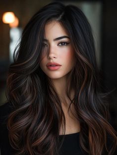 Olive Skin Hair Color, Soft Highlights, Dark Fall Hair, Fall Winter Hair Color, Autumn Tones, Dark Fall, Blonde Hair Color Ideas, Long Hair Color