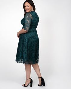 Plus Size Special Occasion Mademoiselle Lace Cocktail Dress | Kiyonna Plus Size Bridesmaids Dresses, Plus Size Dressy Tops, Plus Size Cocktail Dress, Mock Dress, Lace Dress Design, Plus Size Cocktail Dresses, Plus Size Gowns, Plus Size Bridesmaid, Lace Cocktail Dress