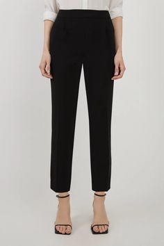 Petite Tailored High Waisted Slim Leg Pants | Karen Millen Slim Leg Pants, Slim Fit Trousers, Fitted Trousers, Slim Leg, Karen Millen, Slim Legs, Petite Size, Leg Pants, Click Here