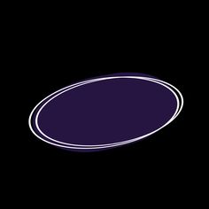 a purple oval on a black background with white lines in the center and bottom half