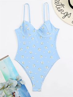 Floral print Bra style Underwire support Removable padding Adjustable shoulder straps High leg Moderate coverageSize Chart: Bustier Swimsuit, Beach Maxi Dress, Long Dress Casual, Party Dress Short, Blue Swimsuit, Print Bodysuit, Short Mini Dress, Plus Dresses, Bustiers