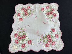 Make sure to check out all of the vintage items in my eBay store including lots of great hankies handkerchiefs. I gladly combine shipping, and I do ship internationally. This is a vintage ladies’ pink and white floral bouquet print hankie handkerchief. Scalloped edges. It measures approximately 13” x 13”. Only minor stains. These make great wedding favors. 358-HK Vintage Wedding Handkerchiefs For Summer, Vintage Cotton Handkerchiefs For Spring, Vintage Summer Handkerchiefs As Gift, Vintage Handkerchiefs For Spring Gift, Vintage Summer Handkerchiefs For Gift, Vintage White Handkerchiefs For Spring, White Vintage Handkerchiefs For Summer, Vintage Multicolor Handkerchiefs For Summer, Vintage Multicolor Spring Handkerchiefs