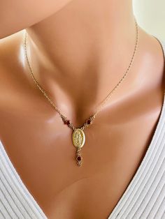 Gold miraculous charm necklace women 14 K gold filled Mary pendant necklace protection, gift for mom, Catholic jewelry, high quality Catholic Jewelry, Necklace Women, Jewelry Trends, Gift For Mom, Charm Necklace, Womens Necklaces, Gold Filled, Gifts For Mom, Jewelry Necklaces