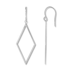 These bold earrings for her feature diamond-inspired shapes styled in 14K white gold. The earrings secure with fishhook backs. Gold Stock, Jewelry Advice, Bold Earrings, Accessories Jewelry Earrings, Earring Backs, Cultured Pearls, Designer Earrings, Fashion Earrings, Diamond Jewelry