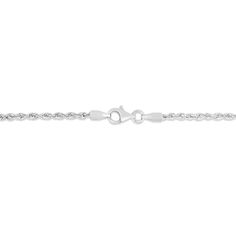 Perfect for layering, this women's solid diamond-cut rope chain necklace is fashioned in lustrous 14K white gold. The 20-inch chain is approximately 2.0mm wide and secures with a lobster clasp. White Gold Rope Chain Necklace, White Gold Round Rope Chain Necklace, White Gold Link Jewelry With Wheat Chain, White Gold Wheat Chain Link Jewelry, White Gold Jewelry With Wheat Chain Link, White Gold Wheat Chain Jewelry, White Gold Link Necklace With Rope Chain, White Gold Rope Chain Link Necklace, White Gold Rope Chain Jewelry For Anniversary