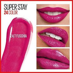 Maybelline Superstay 24hr Wear W/ Micro-Flex Technology 24/7 Fuschia New, Unused Maybelline Lipstick Shades, Fuschia Lipstick, Color Analysis Winter, Dark Pink Lipstick, Pink Lipstick Shades, Maybelline Color Sensational Lipstick, Maybelline Lip, Fuschia Color, Maybelline Lipstick