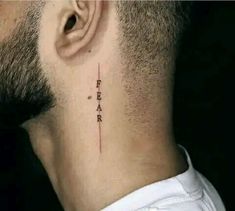 Neck side tattoo ideas for men Small Tattoos For Men Neck, Neck Minimalist Tattoo, Guys Neck Tattoo, Neck Quote Tattoo, Best Neck Tattoos Men, Tattoos For Guys Neck, Minimalist Tattoo For Men, Simplistic Tattoos Men, Neck Tats For Guys