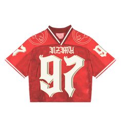 NZMU 97 Athletic Jersey PREORDER Red Varsity Jersey For Streetwear, Sporty Breathable Jersey For College, Red Jersey For Streetwear, Red Jersey With Team Name For Streetwear, Collegiate Jersey For Streetwear During Sports Season, Streetwear Jersey With Team Name, Team Name Jersey For Streetwear During Sports Season, Varsity Sports Jersey Tops, Collegiate Short Sleeve Streetwear Jersey