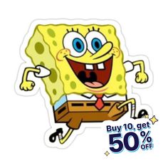 Decorate laptops, Hydro Flasks, cars and more with removable kiss-cut, vinyl decal stickers. Glossy, matte, and transparent options in various sizes. Super durable and water-resistant. Spongebob Squarepants Funny, Smile Logo, Spongebob Drawings, Spongebob Birthday Party, سبونج بوب, The Spongebob, Stickers Cool, Spongebob Birthday, Sponge Bob