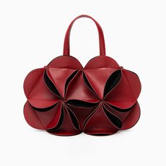 Red Floral Structure, Flower Structure, Soft Dramatic, Flower Handbag, Unique Handbags, Bangle Ring, Flower Bag, Deep Teal, Cute Bags