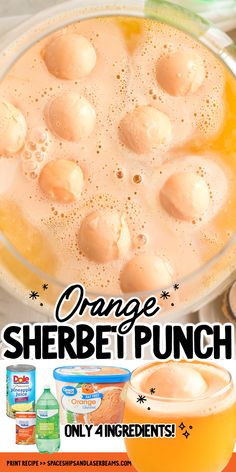 This orange sherbet punch will be a big hit at any party. Our family serves this at every holiday from our Halloween party to Christmas to Easter and all parties, birthdays, and baby showers in between. This tropical drink is made with orange and pineapple juice, lemon-lime soda, and scoops of orange sherbet for an irresistible treat. Orange Sherbet Punch, Sherbet Punch Recipes, Orange Birthday Parties, Sherbet Punch, Party Punch Recipes, Citrus Baby, Orange Birthday