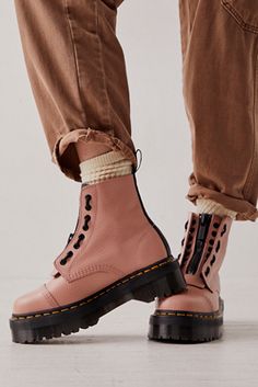 Dr. Martens Sinclair Zip Front Boots | Free People Doc Martens Aesthetic, Dr Martens Sinclair, Tomboy Chic, Future Outfit, Dr Martens Shoes, Military Inspired, Doc Martens, Black Fits, Blue Shoes