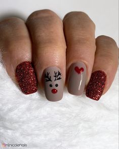 Christmas Nails Acrylic, Short Acrylic Nails Designs, Dipped Nails