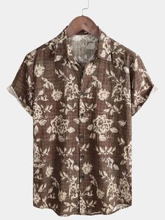 Men's Retro Floral Casual Cotton Holiday Short Sleeve Summer Shirt – Atlanl Casual Camp Shirt With Floral Print And Relaxed Fit, Relaxed Fit Cotton Hawaiian Shirt For Spring, Spring Relaxed Fit Cotton Hawaiian Shirt, Spring Hawaiian Shirt In Relaxed Fit, Spring Cotton Hawaiian Shirt In Relaxed Fit, Casual Relaxed Fit Hawaiian Shirt For Spring, Summer Printed Camp Shirt With Relaxed Fit, Summer Camp Shirt With Floral Print And Relaxed Fit, Casual Hawaiian Shirt With Floral Print, Relaxed Fit