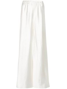 milk white satin weave wide leg elasticated waistband Trousers White, Wide Trousers, White Satin, Bottoms Pants, Wide Leg Pants, Womens Bottoms, Wide Leg, Milk, Trousers