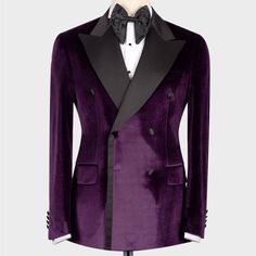 Please Allow Three Weeks For Processing And Delivery Thanks 14 Days Made To Order Limited Edition On The Site Www.Nanaloafers.Com Link In Bio Sizes 36r-50r Reasonable Offers Accepted Only Five Pieces: Jacket, Vest, Trouser, Bowtie, Shirt Composition : 100% Wool Classic Purple Tuxedo For Semi-formal Events, Classic Purple Tuxedo For Semi-formal Occasions, Elegant Purple Tuxedo For Formal Occasions, Elegant Purple Formal Tuxedo, Blue Tuxedo Jacket, Armani Tuxedo, Wedding Coat, Blue Tuxedos, Black Tux