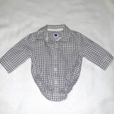 Newborn Button Up Long Sleeve Dress Shirt Lite Gray With Black Stripes Never Used Small Pocket On Front, Bottom Snaps With Elastic Around Leg Openings Reborn Clothes, Jack One Piece, Button Up Long Sleeve, Janie And Jack, Long Sleeve Shirt Dress, Black Stripes, Dress Shirt, Sleeve Dress, Onesies