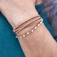 Fashion Suede Brown Bracelet With Sparks, Lobster Clasp And Extender Paper Bead Bracelet, Festival Bracelets, White Beads Bracelet, Suede Bracelet, Beaded Bangles Bracelets, Beaded Leather Bracelet, Lava Stone Bracelet, Faux Pearl Bracelet, Black Beaded Bracelets