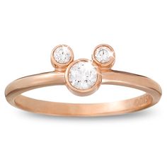 Mickey's playfully elegant style is captured on this Mickey Mouse Icon Ring. Three premium quality diamonds are set in 14 karat rose gold on this ring that's a dazzling Part of the Disney Parks Jewelry Collection. Mickey Mouse Jewelry, Disney Wedding Rings, Mickey Mouse Ring, Mouse Ring, Disney Rings, Platinum Jewelry, Disney Jewelry, Disney Wedding, Disney Accessories