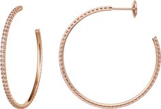 CRN8515095 - Etincelle de Cartier earrings - Pink gold, diamonds - Cartier Hoop Earrings Large, Cartier Earrings, Earrings Large, Rose Gold Diamonds, Rose Gold Earrings, Brilliant Cut Diamond, 18k Rose Gold, Pink Gold, Feminine Style